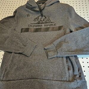 Ring Of Fire Shirt Mens Medium Pullover Hoodie Charcoal Gray Black Graphics